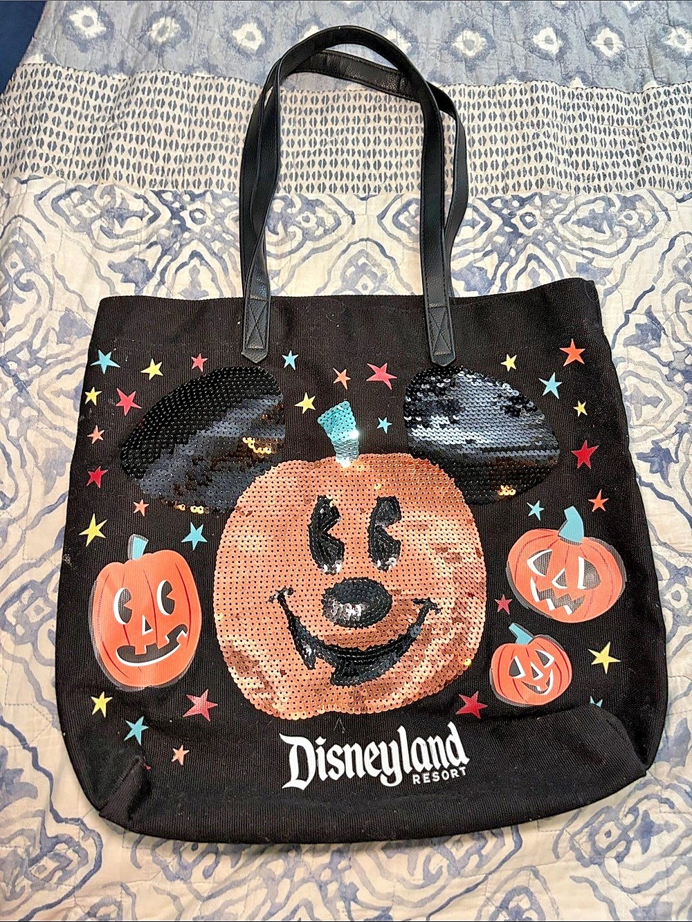 Disneyland Resort Halloween Mickey Pumpkin Sequin Tote